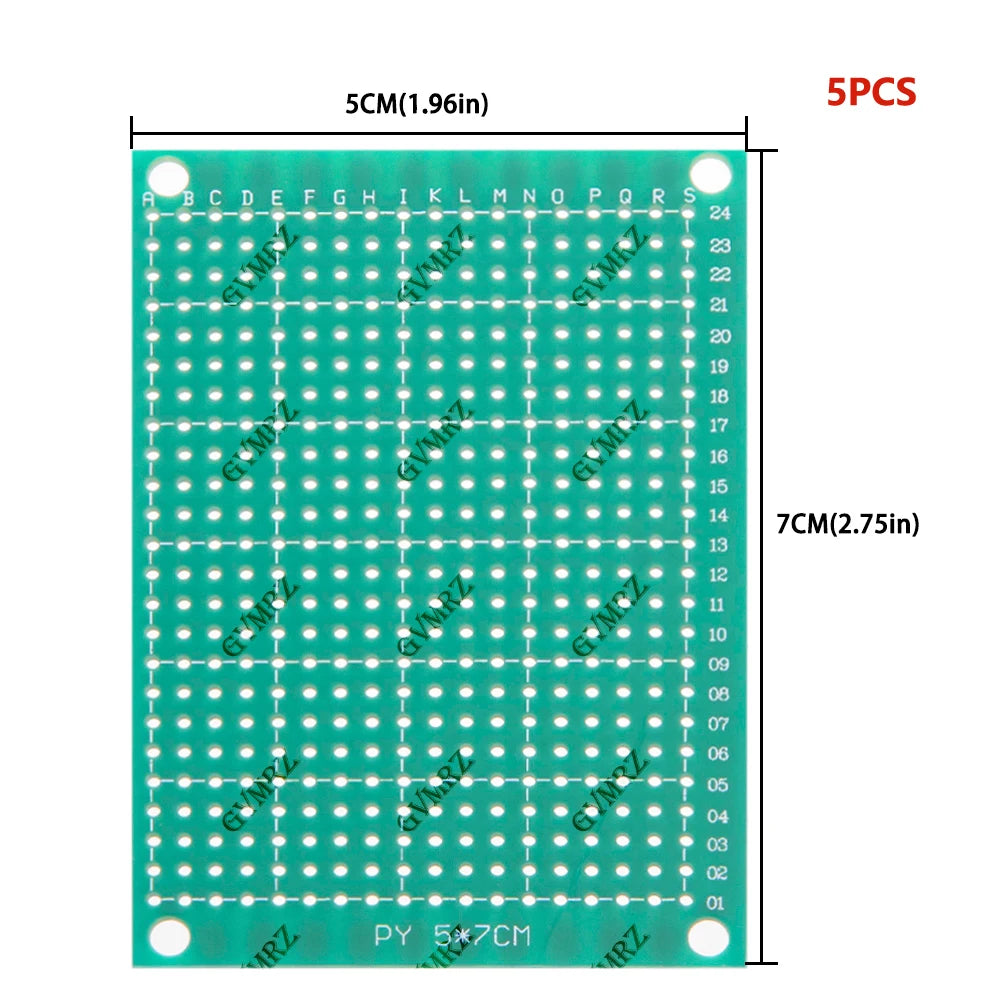 1PCS /5PCS Single Sided Green PCB Prototype Board Universal Through Hole Perfboard for DIY Electronic Projects