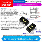 NPN PNP Transistor SOT23/S9018/MMBT4403/S9015/FMMT618TA//BZX84-C2V4/2SC1623/BAT54/A1015 Y1 04 J8 2T M6 618 D4 T3 1F A4 L6 JV3 BA