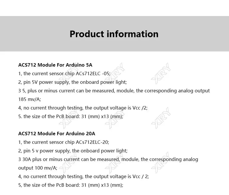 ACS712 5A 20A 30A Range Hall Current Sensors Module ACS712 Module For Arduino 5A 20A 30A