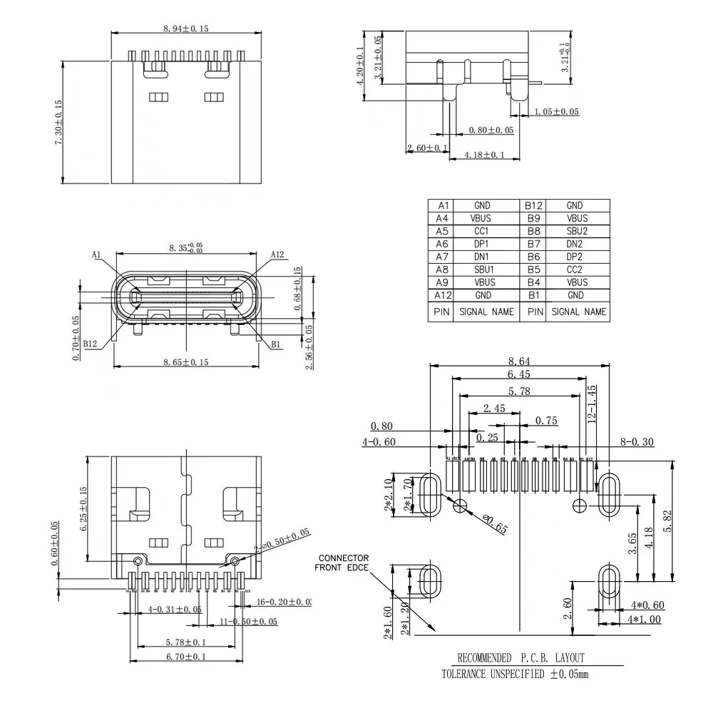 10Pcs Type C Jacks 16 Pin USB 3.1 Charging Dock Connectors 20V 5A USB-C  Female Sockets DIP PCB Mount Repair Port Type-C Adapter