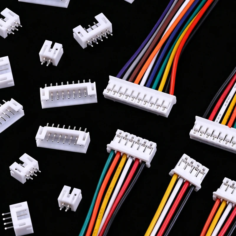5Sets Electronic Connector Kit with Cables SH1.0 JST1.25 ZH1.5 PH2.0 XH2.54 Female to Male 2-10 Pin Options for DIY Projects