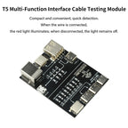 T5 USB Cable Tester Board Rapid Detection Tool Compact Portable for Lightning Type-C Micro USB Cables