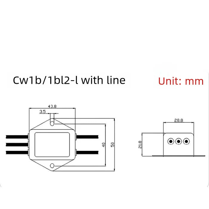 Power supply filter CW1B-3A/6A/10A-L(040) AC 250V with wire audio purifier EMI anti-interference EMI line audio purifier