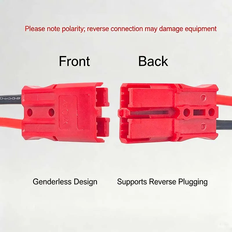 High-Current 40A Anderson to 50A Lithium-Ion Battery Plug to Pin-Type Male Socket Electric Vehicle Battery Charging Cable