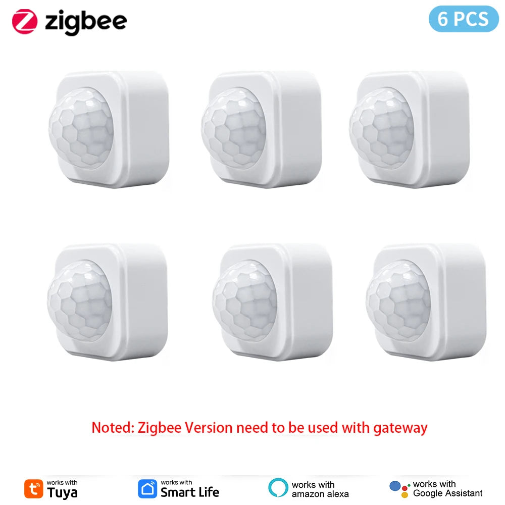 1- 10PCS Tuya Zigbee PIR Motion Sensor Detector Security Smart Life Tuya Zigbee Movement PIR Detector Needs Zigbee Gateway/Hub