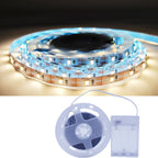 3AA Battery Power Led Strip Light 2835 1M 2M 3M 4M 5M Night Lamp Flexible Ribbon Tape White/Warm White/Blue Room TV Backlight