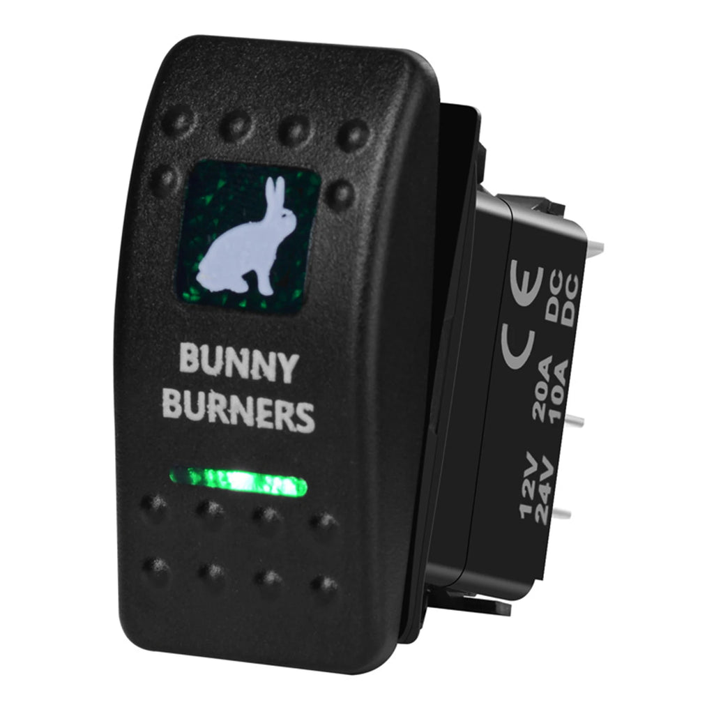 12V/24V Marine Rocker Switch Green LED SPST ON-OFF & DPDT ON-OFF-ON Momentary Toggle for 4x4 Off-Road RZR ATV ARB Carling Style