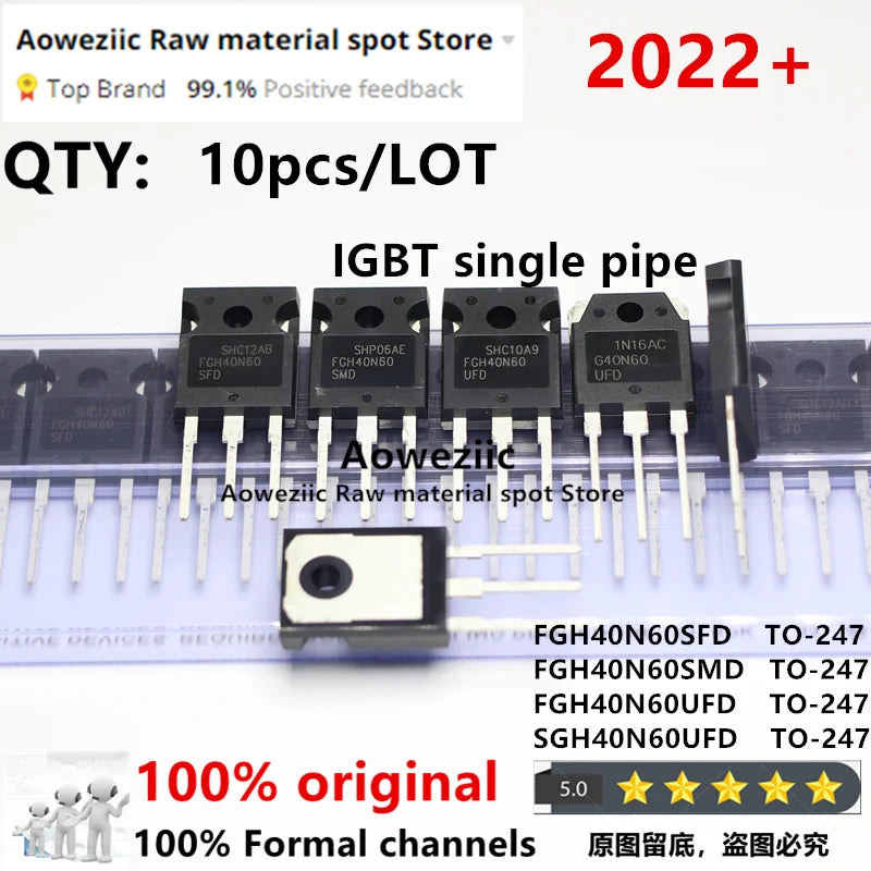Aoweziic 100% New Imported Original 40N60 FGH40N60 FGH40N60SFD FGH40N60SMD FGH40N60UFD SGH40N60UFD G40N60 TO-247 IGBT Transistor