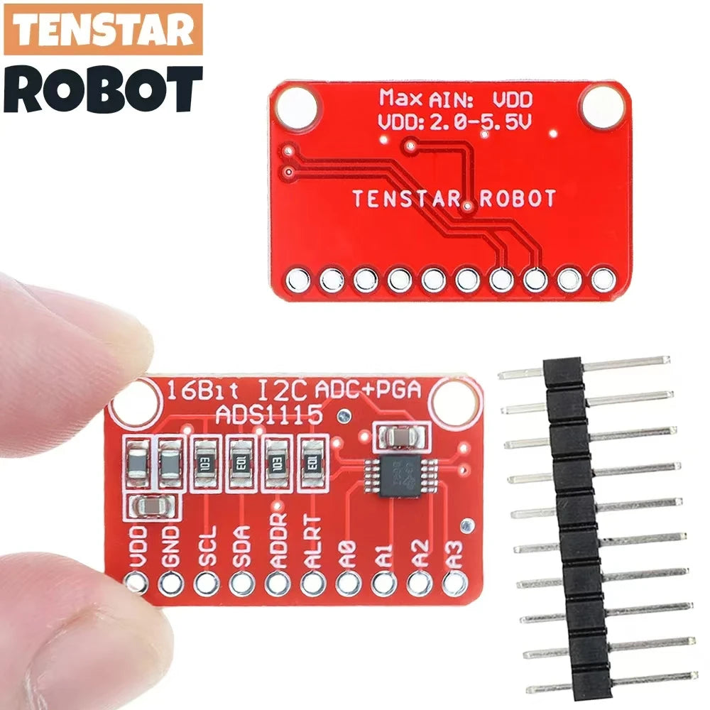 TENSTAR  ADS1115 Module Red Board 16 Bit I2C ADC 4 Channel with Pro Gain Amplifier