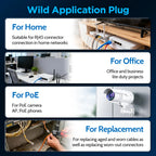 AMPCOM RJ45 Connector Pass Through CAT5E Modular Plug Network End UTP Fu Gold Plated 8P8C Crimp End For 24-28 AWG Ethernet Cable