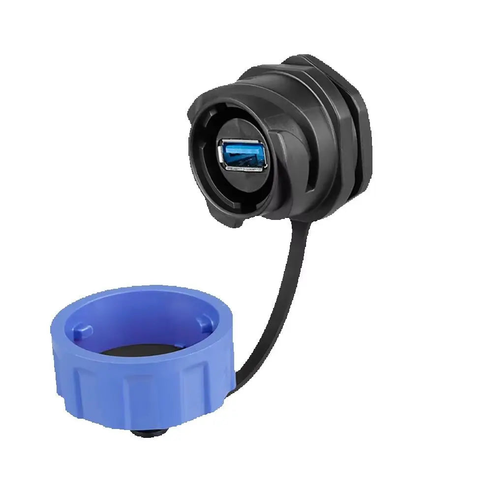 CNLINKO M24 USB 3.0 Panel Mount Waterproof Female Socket 1.8A IP68 5Gbps Data Connector Bayonet Lock for Industrial Automation