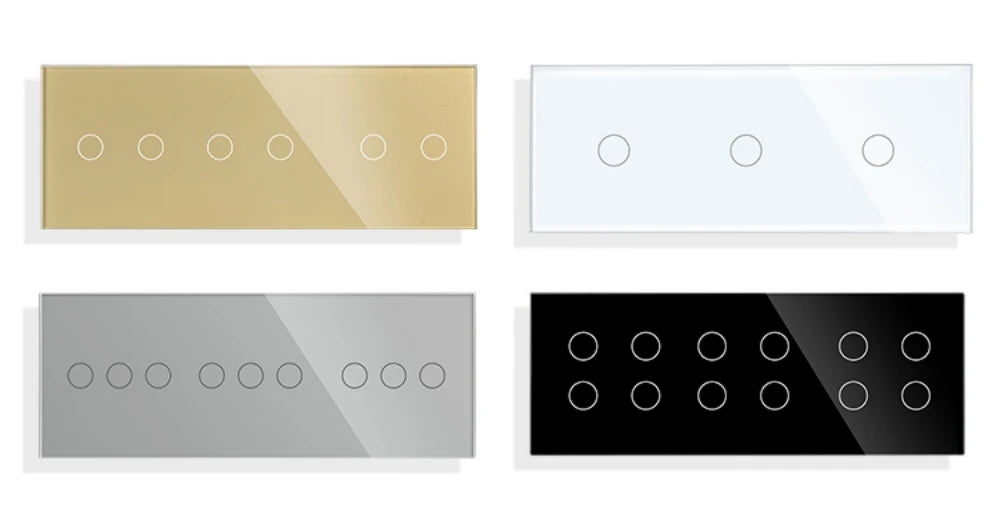 TAWOIA EU Triple 1/2/3/4 Gang 1/2 Way Wall Touch Light Switch 228mm Waterproof Backlight Sensor On/Off Switches