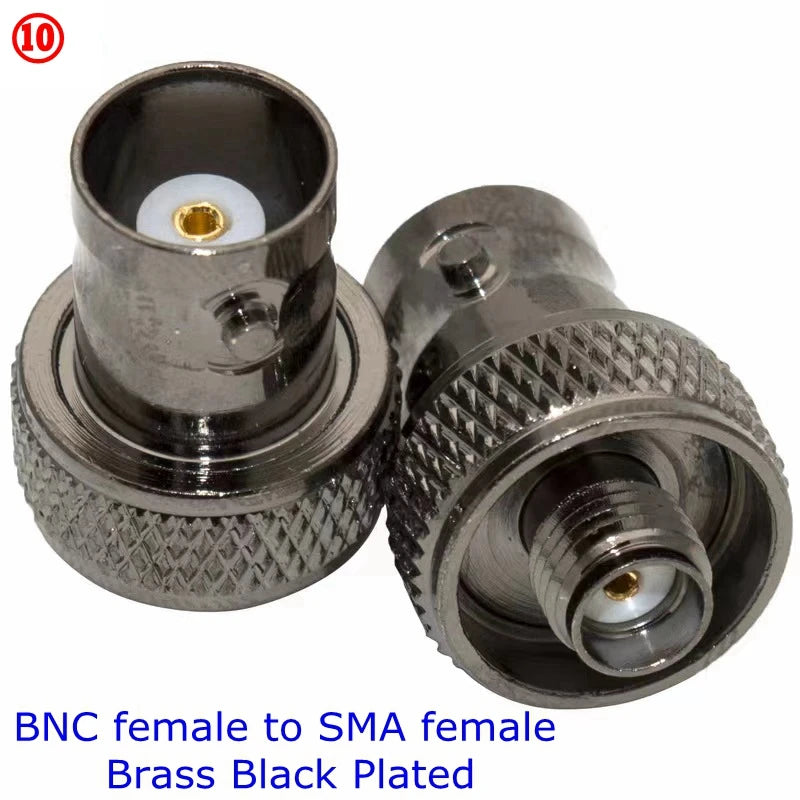 2PCS Q9 BNC To SMA Male Plug&Female Jack Disc RF Adapter Connector 50ohm Wire Terminals Copper Brass Nickel Plating SMA TO BNC