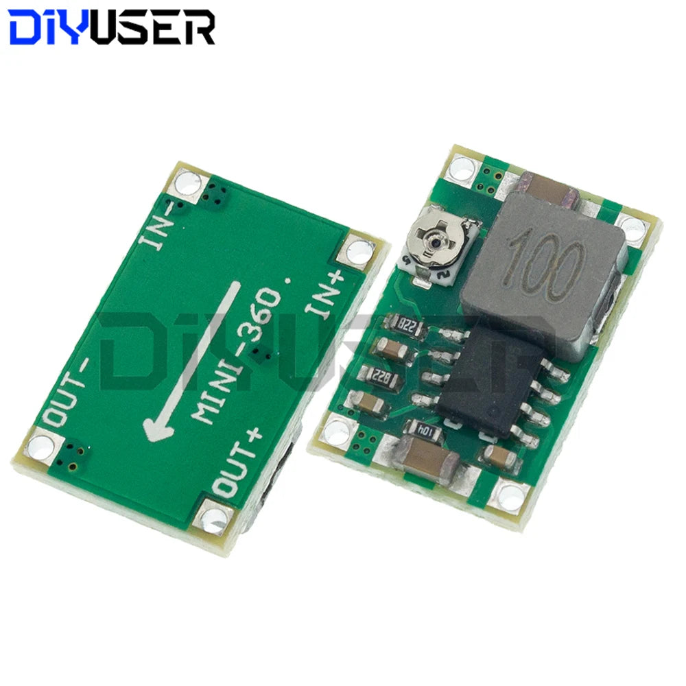 5PCS Mini-360 DC-DC Buck Converter 4.75-23V to 0.9-17V 3A Step Down Module, Replace LM2596, Car Charger DIY