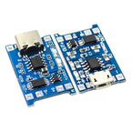 1-100PCS 5V 1A Micro/Type-c USB 18650 TP4056 Lithium Battery Charger Module Charging Board With Protection Dual Functions Li-ion