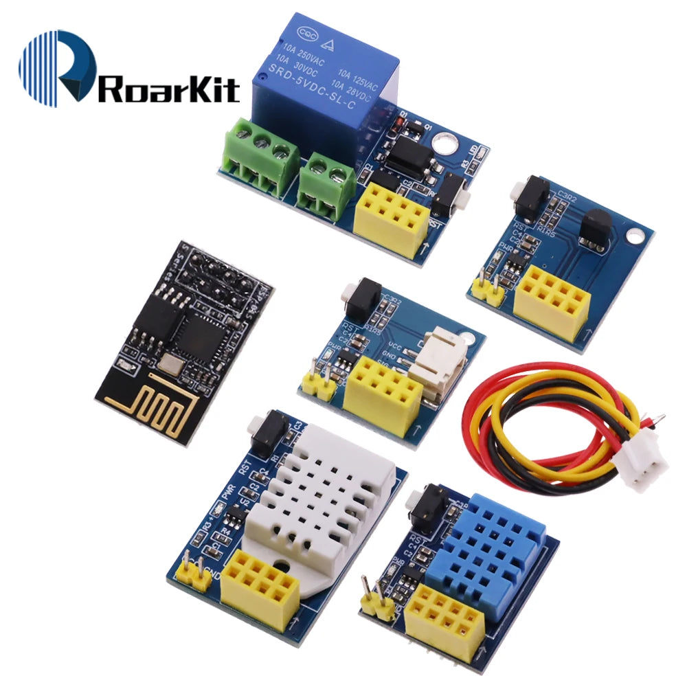 ESP8266 ESP-01S 5V WiFi Relay Module Temperature Sensor DS18B20 DHT11 DHT22 WS2812 RGB LED Remote Control Switch for Arduino