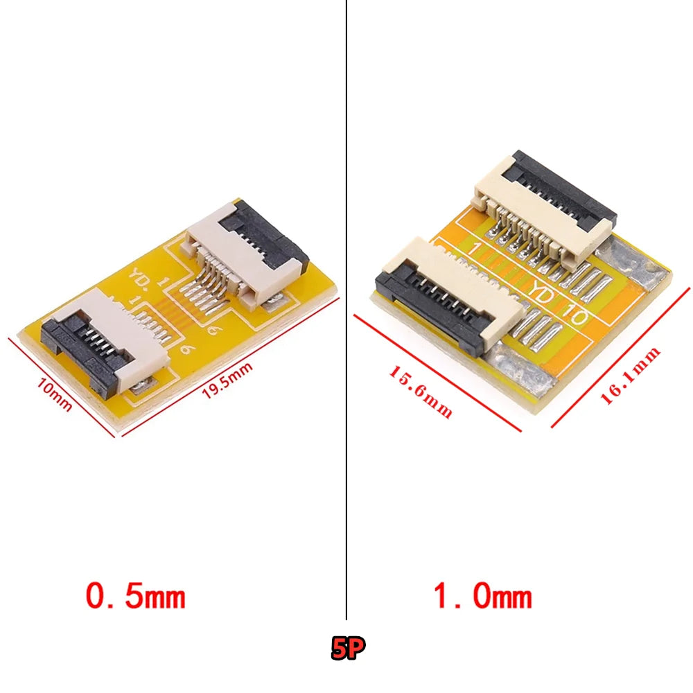 FPC Extension Board FFC Flexible Ribbon Cable Adapter Board 1.0/0.5mm Spacing Flat Wire 4P/8P/10P/20P/40P-60P for Electronics
