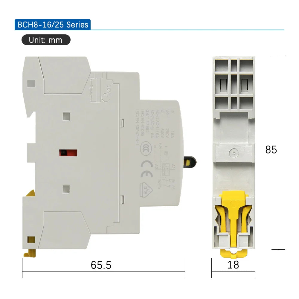 Ac Contactor 220V Din Rail Modular Single Phase 16A 25A Mini 24V 220 V 2No 2Nc 110V Electric 230V Silent Electronic Relay Rele D