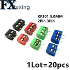 10/20 PCS KF301- 2P 3P screw 5.0mm Terminal Block 2 Pin 3 Pin pcb Terminal block Connector Blue, Green, Red And Black Selectable