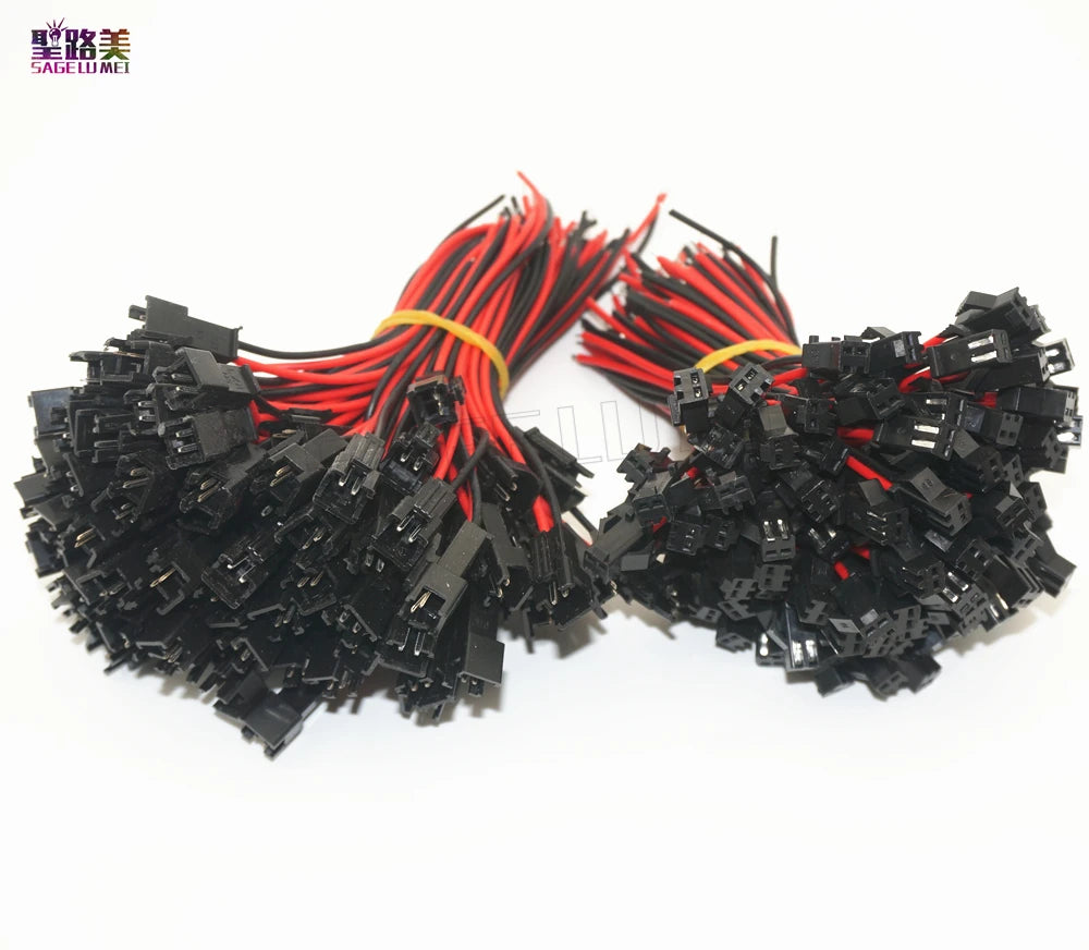 100/pairs 10/15cm length Wires 2pin led connector JST Male/Female SM Plug Connector Wire Cable for Led Sstrip Lights Lamp Driver