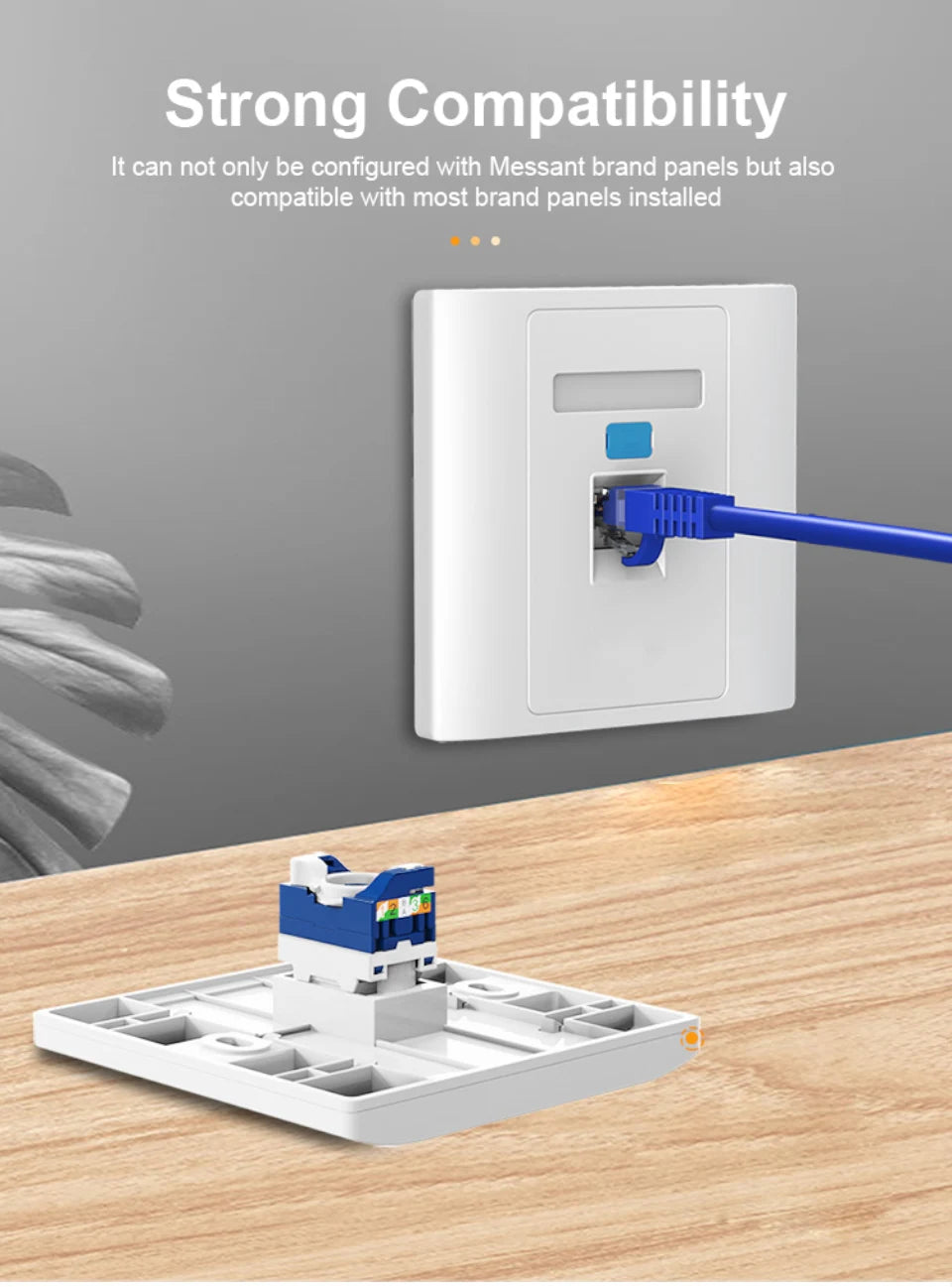 OMAY RJ45 Keystone Jack, CAT6 CAT5E CAT6A Tool Free Self-Locking Module Adapter No Punch-Down Tool Couplers