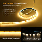 3mm 5mm 8mm PCB COB LED Strip Light 5V 12V 24V 320LEDs/m High Brightness Flexible Tape Warm Natural White Red Green Blue 0.5m 5m