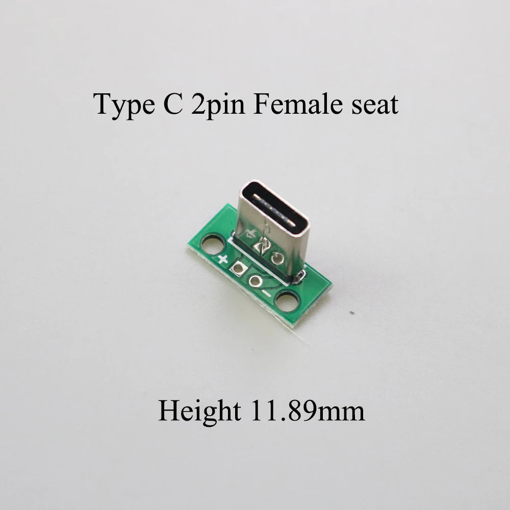 1PCS Data Charging Cable Jack Test Board with Pin Header 90 Degree Micro Mini USB Type C 2Pin USB 3.0 2.0 Female Male Connector