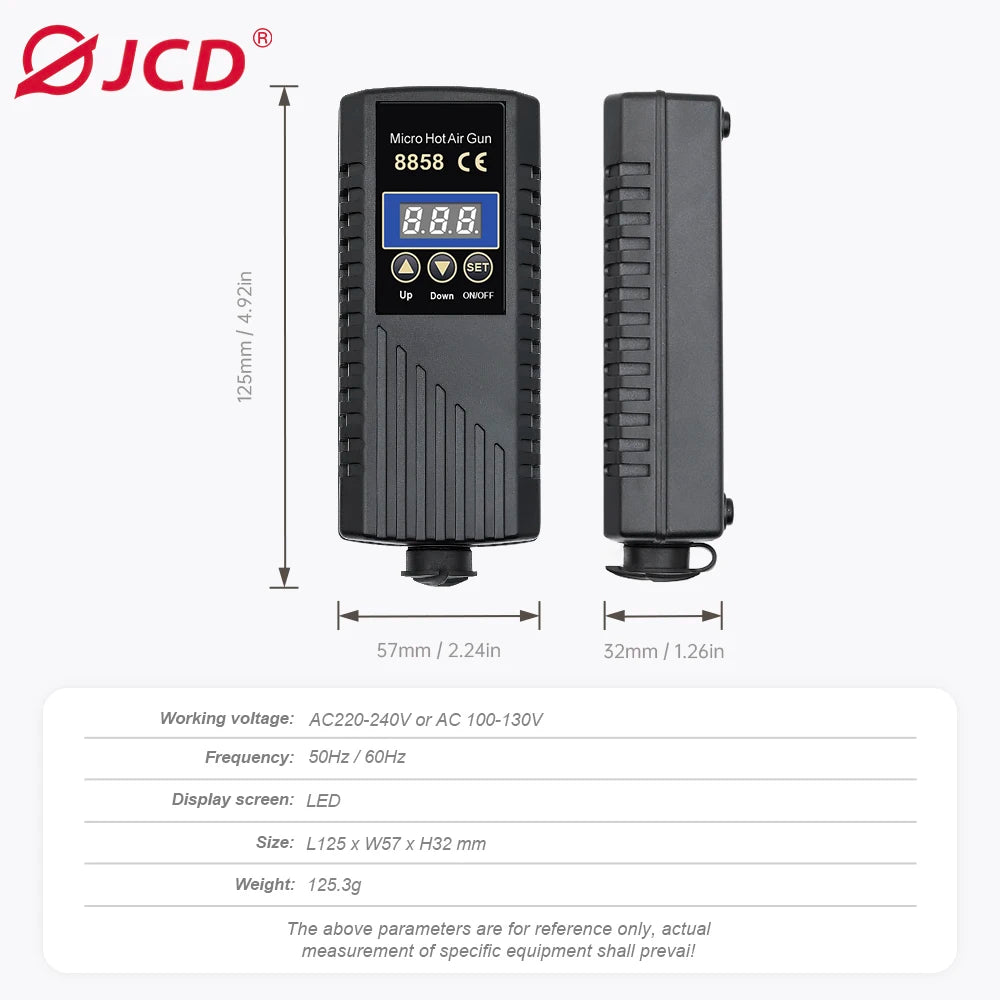 JCD 750W Heat Gun Digital Display Micro Rework Soldering Station Hot Air Gun For Welding Repair Tool Hair dryer 8858