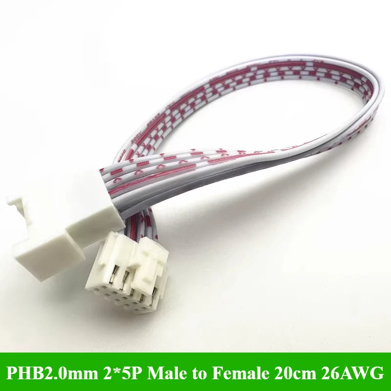 PHB2.0 PHB 2.0MM Pitch Double Row With Lock Catch Wire Cable Connector 2x2P/3P/4P/5P/6P 20cm 26AWG Male and Female Plug Socket