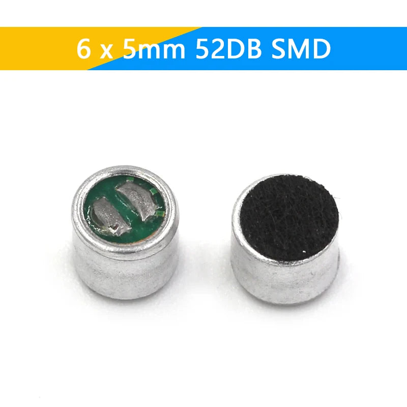 10pcs 6x5/9x7/4.5x2.2/6x2.2mm 2 Pin Mic Capsule Electret Condenser Microphone Dip Smd 52db 56db With Mp3 Accessories