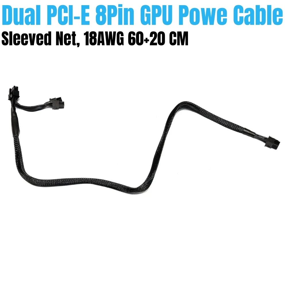 Modular Power Cable for Gigabyte UD750GM, UD850GM, UD1000GM, GPU PCI-E 8Pin 6+2Pin, CPU 4+4Pin, SATA, Molex IDE 4Pin, ATX 24Pin