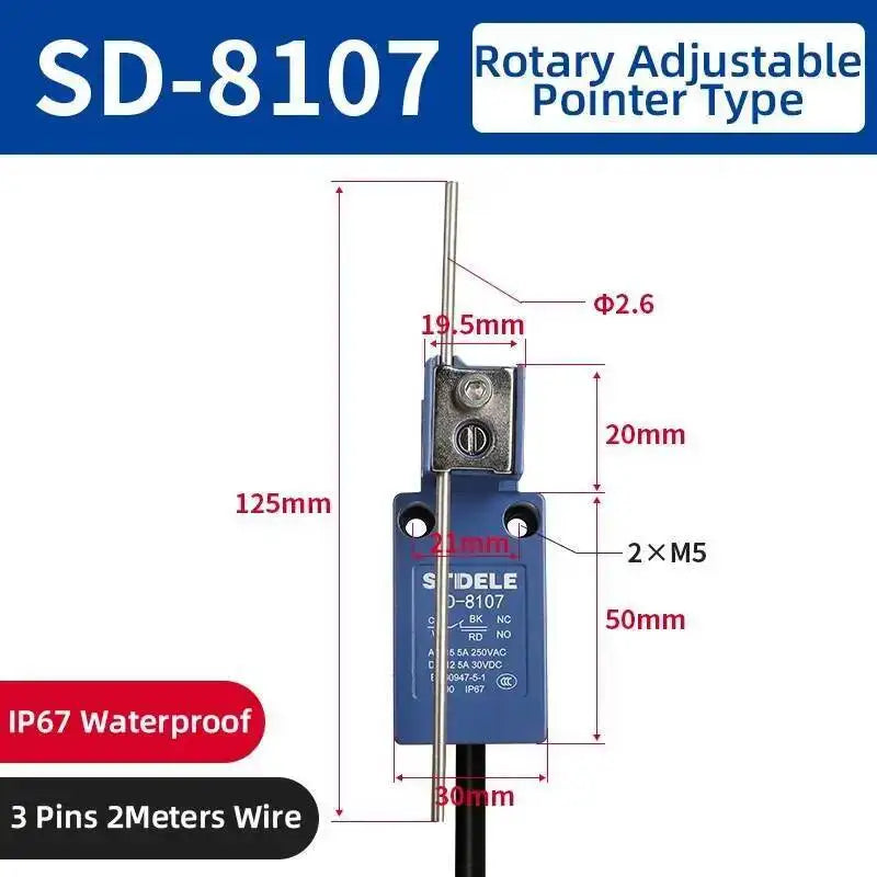 IP67 Waterproof Limit Switch Fecal Scraper Machine Sealing Micro Action SD-8108 Roller 8107 Outdoor ME-8104 Breeding