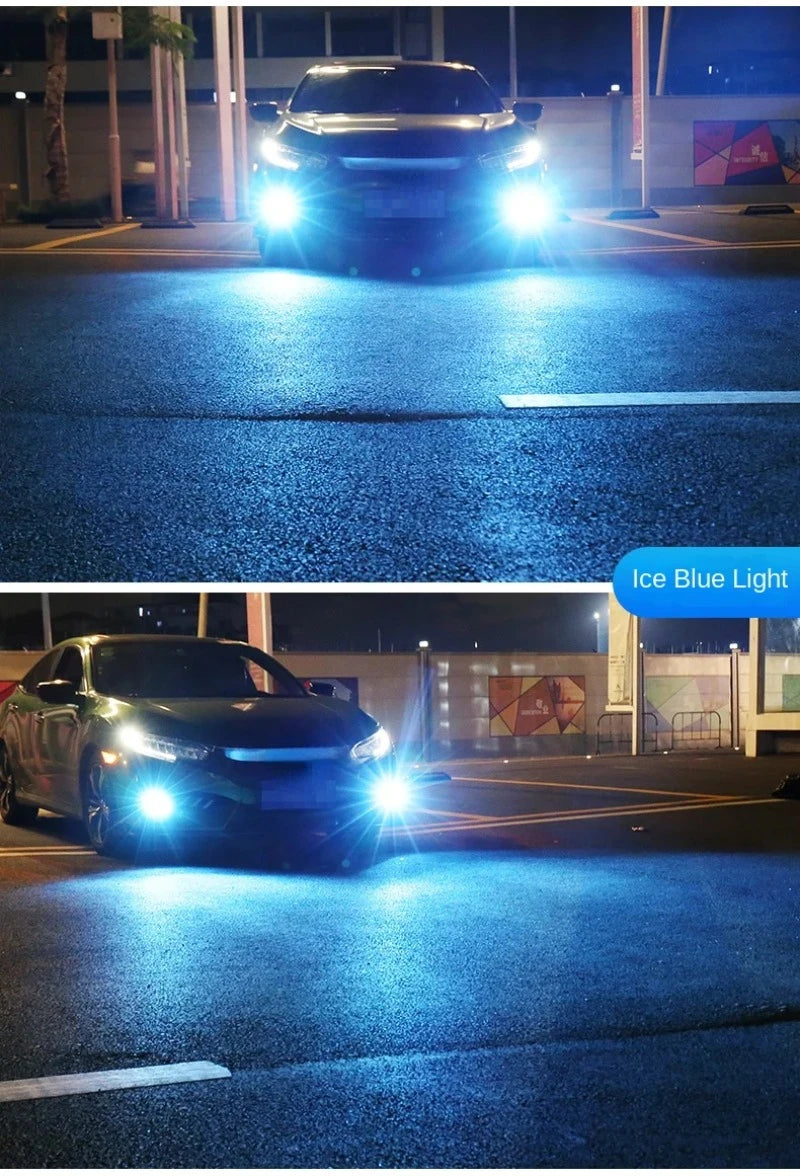 Car Led Fog Lamp with Flashing 3030 Three-Color Fog Lamp Bulb Red Green Pink Blue Super Bright H3 H8 H11 9006 9005 H7 Modified