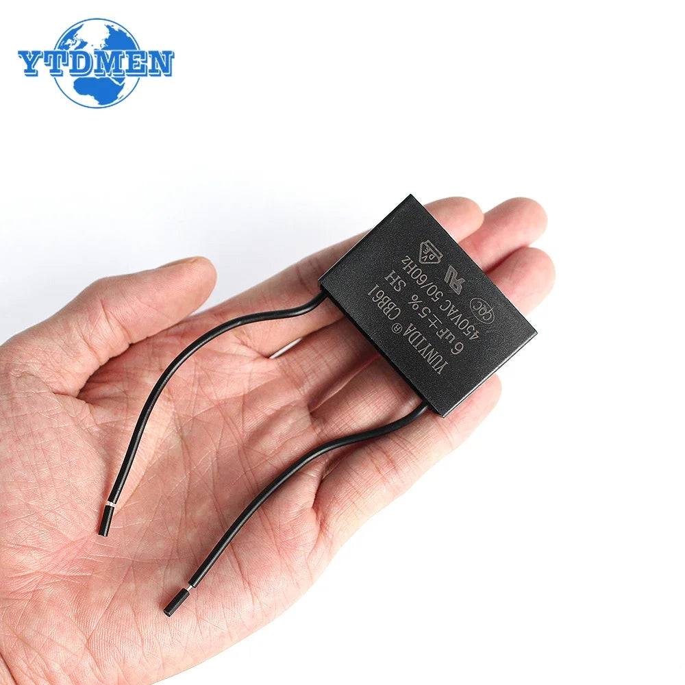 1/2/5PCS CBB61 Motor Run Capacitor 450V AC Fan Capacitors 0.8/1/1.2/1.5/1.8/2/2.5/4/5/6/8/10UF for Ceiling Fan & Air Conditioner