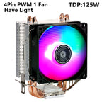 CPU Efficient Cooler Fan 90mm 4pin/PWM PC Tower Type Radiator 2/4/6 Heat Pipe Install LGA2011 X79 X99 115x 1200 1700 AMD AM3 AM4