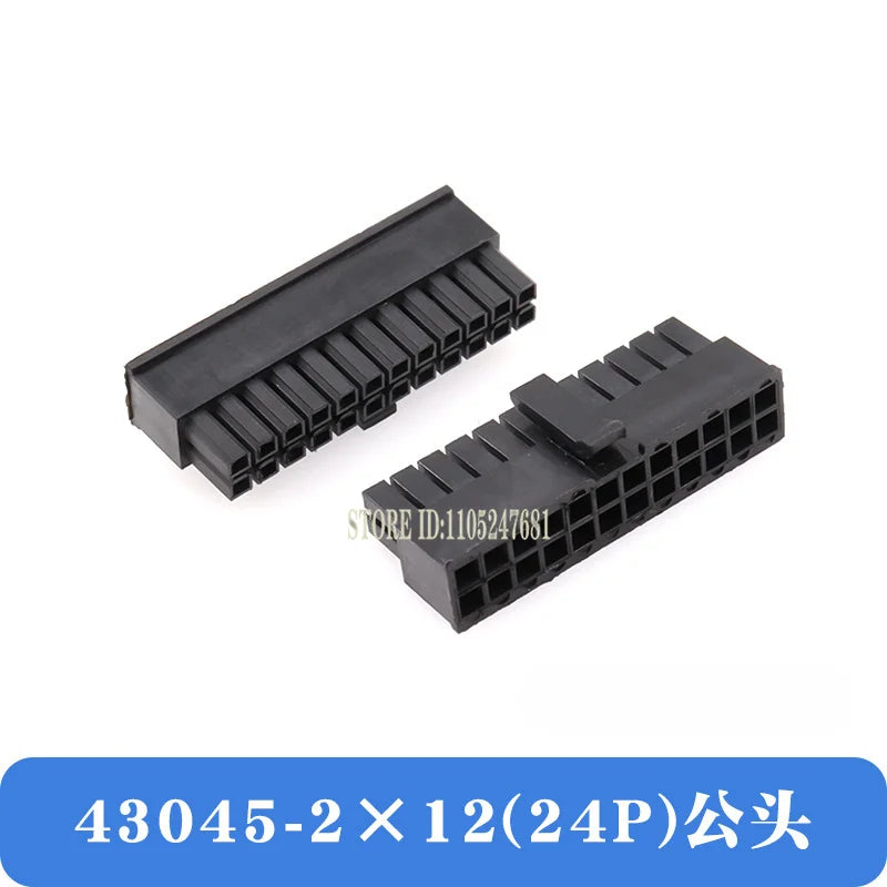 10sets Mx3.0 3.0mm Pitch Micro-fit 3.0 Connector Housing 2*1/2/3/4/5/6/8/10/12 Pin Male + Terminal Molex 43030 2p/3p/4p/5p