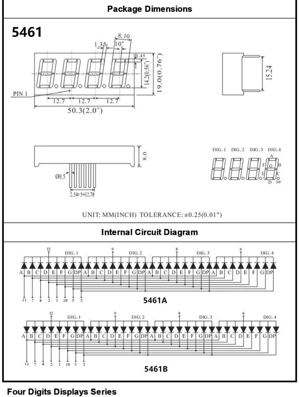 0.56 Inch 7 Segment 1Bit 2Bit 3Bit  4Bit Bbit 6Bit Red Blue White Yellow Green Common Cathode Anode LED Digit Display Tube