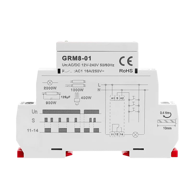 GEYA Din Rail Latching Relay 220V Impulse Relay DC12V 24V 16A Electronic Relay 220V with CE CB
