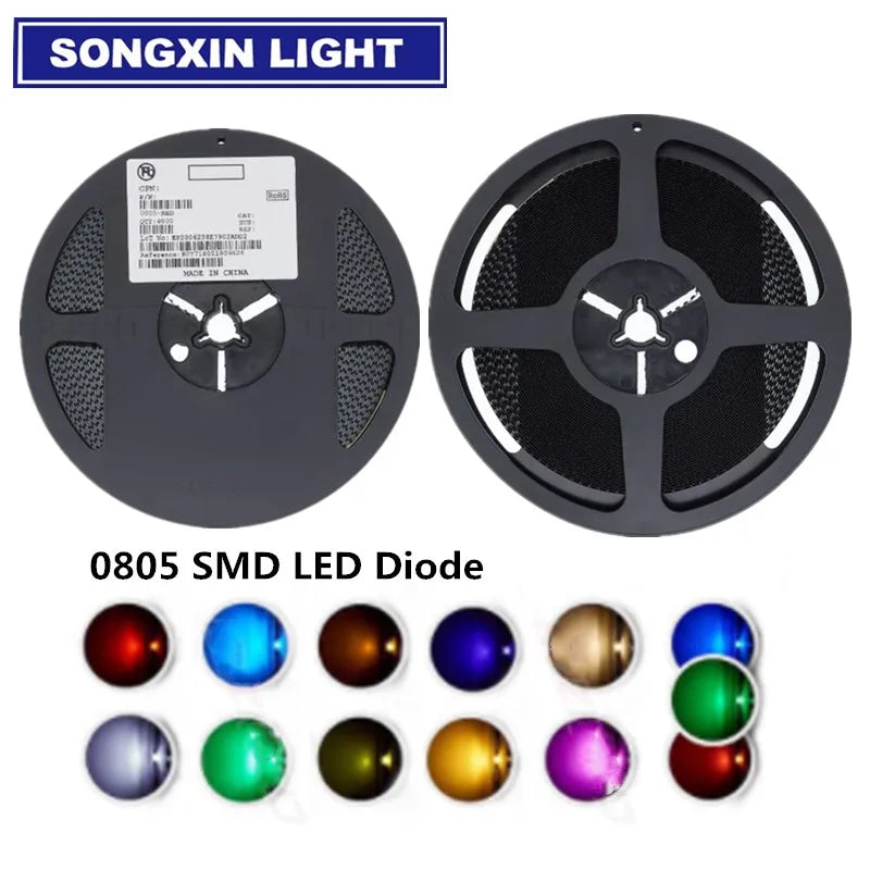 100PCS 0805 Ice Blue 2012 Light Blue Clear Ultra Bright SMD LED Indication 2.0*1.2*0.8mm 0805 clear blue led diode