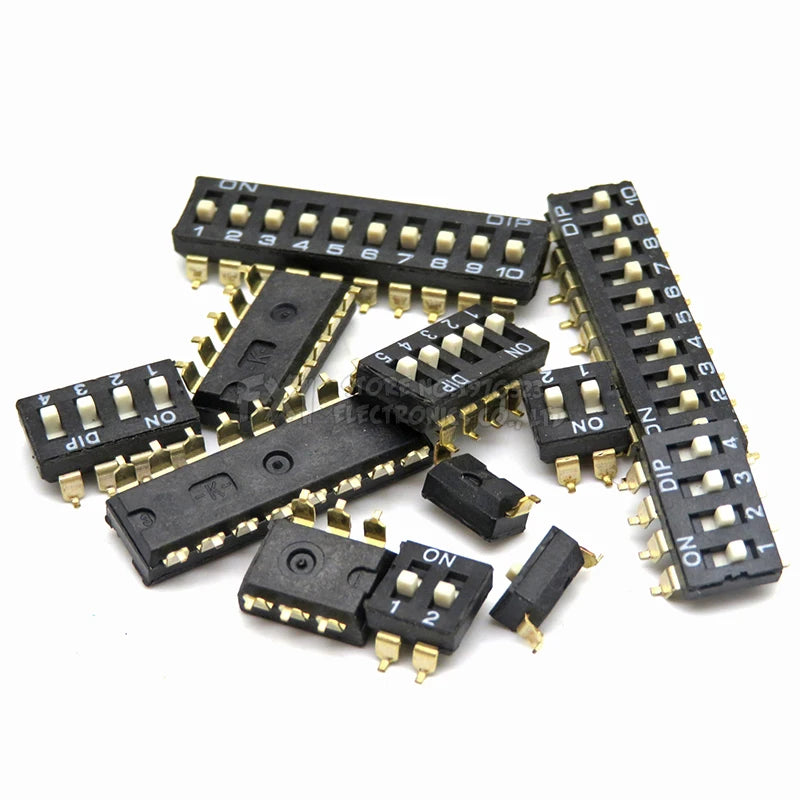 5PCS Toggle switch DIP SMD 1/2/3/4/5/6/8/10PIN ibuw slide switch socket 1 2 3 4 5 6 8 10 bits Pitch 2.54mm Black Snap Switch