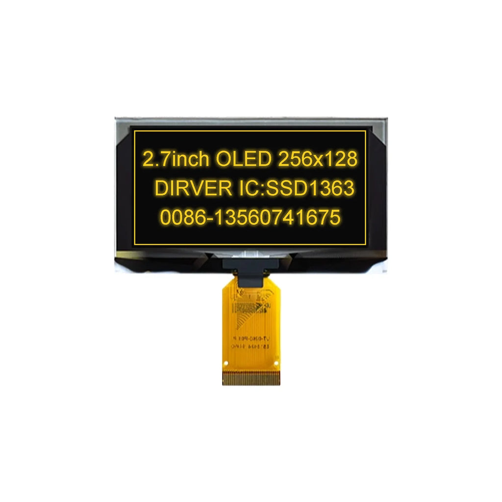 2.7 Inch 256*128 OLED Display Screen COG SPI IIC I2C interface 4PIN 7PIN 30PIN LCD Panel 256x128
