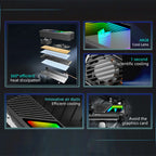 M.2 2280 SSD Heatsink SSD Aluminum Alloy 5V 3 Pin ARGB Radiator Built-in Cooling Fan Hard Drive Heatsink M.2 Radiator Cooler