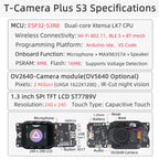 LILYGO T-Camera Plus S3 ESP32-S3 OV2640 development board 1.3 inch LCD microphone + MAX98357A + speaker kit ESP32-S3 camera