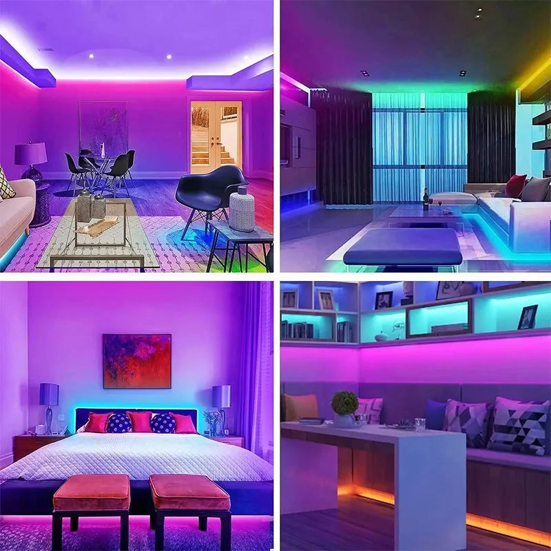 RGB LED Strip Light USB IR Remote Control Music Sync Flexible Self Adhesive Lamp DIY Ornament For Gaming Room Party Decoration
