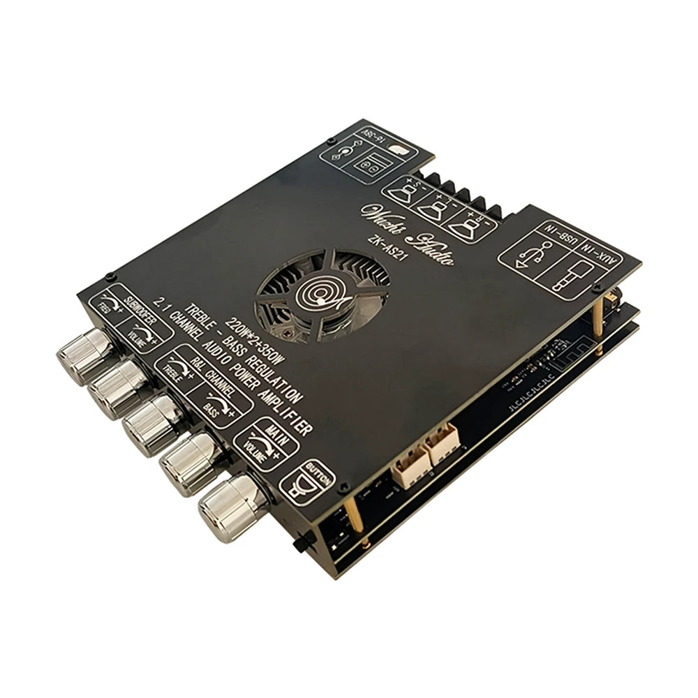 DC 16-38V ZK-AS1 2G Second Generation Upgraded 2.1-channel TPA3255 Bluetooth Digital Amplifier Board Module 220W+220W+350W
