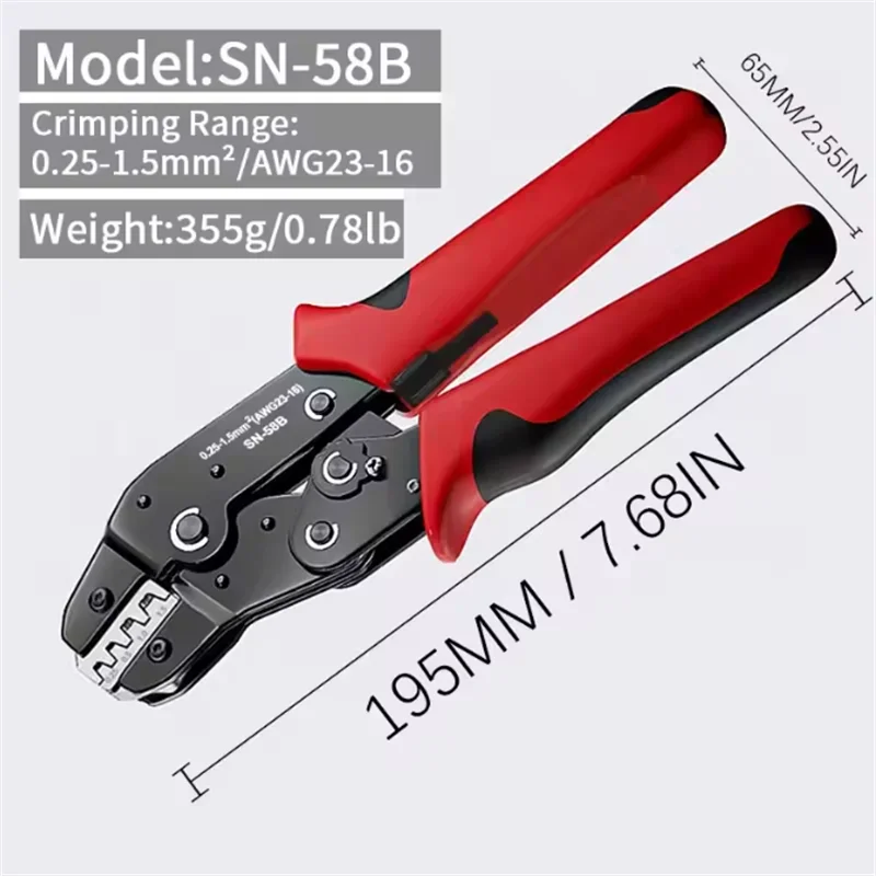 Versatile Ratchet Crimping Tool Set for Open Barrel Pins, SATA, TE, JST, Molex, and Dupont Connectors