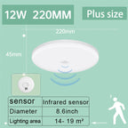 Led Ceiling Lamp With Motion Sensor 110-220V Human Infrared Smart Room Lamp 20W 40W Ceil Lamps For Entrance Balcony Corridor
