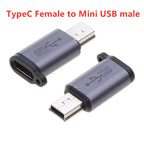 Usb Type C to Mini USB MicroUSB Adapter Micro USB to TypeC Mini USB Converter Connector Support Charge Data Sync 480Mbps 18W