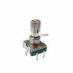 5pcs EC11 Encoder Switch With Push Button Switch 30 Position Rotary Encoder Code Switch 5pin Plug-in Type 12.5mm Half Shaft