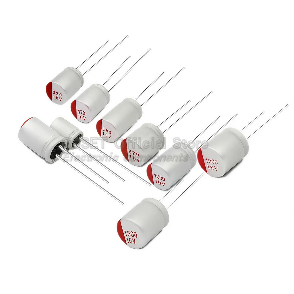 10pcs DIP Solid Capacitors 6.3V 10V 16V 25V 35V 50V 63V 100V 47μF 100μF/220/470/560/680/1000/2200 μF Electrolytic Capacitors